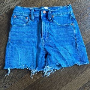 Madewell high rise denim shorts
